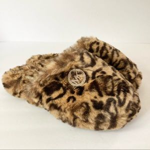 Michael Kors Jet Set Faux Fur Leopard Slippers
